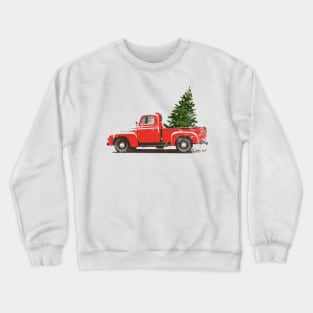 Vintage Pickup Truck Christmas Tree Crewneck Sweatshirt